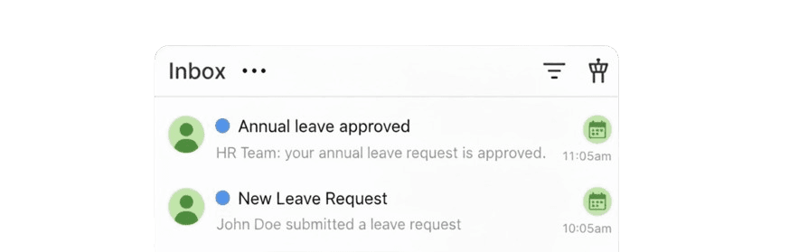Notifications interface
